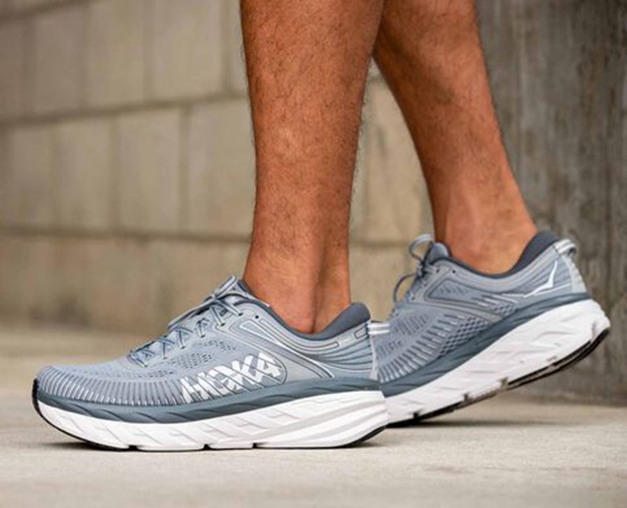 Tenis Hoka One One Hombre Grises - Bondi 7 - NWIL97620